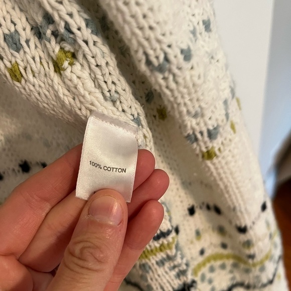 J. Jill 100% knit Cotton Sweater White Cardigan Small - Picture 3 of 4